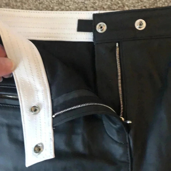 rag & bone lamb leather black skirt white side stripes Sz 4 Excellent Condition - Picture 7 of 11